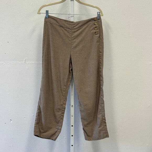 Vince Pants - Vince Wool Blend Sailor Pants Taupe Brown Wide Leg Cropped V676721841 Size 4